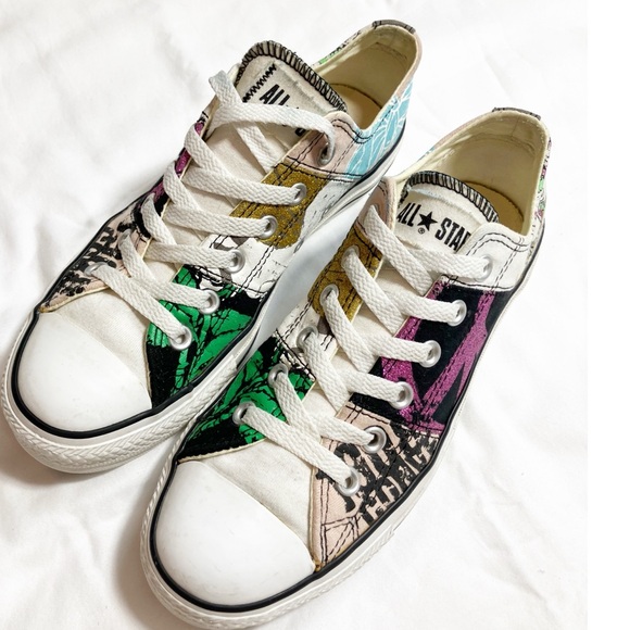 Converse ALL star unicorn colorful metallic low top sneakers. Sz M6 W8 like new - Picture 4 of 15